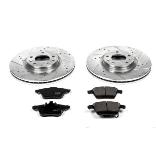 2006-2007 Mazda 6 Front Brake Upgrade Kit with Drilled & Slotted Rotors and Carbon-Fiber Ceramic Pads - Heavy-Duty Performance Replacement