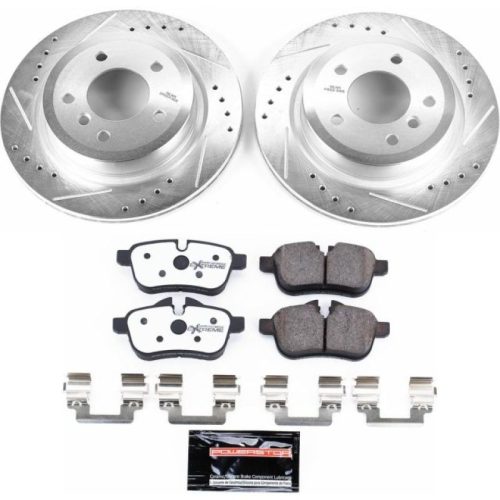 2011-2016 BMW Z4 Rear Z26 Street Warrior Brake Upgrade Kit - Heavy-Duty Drilled & Slotted Rotors with Carbon-Fiber Ceramic Pads - Premium Replacement