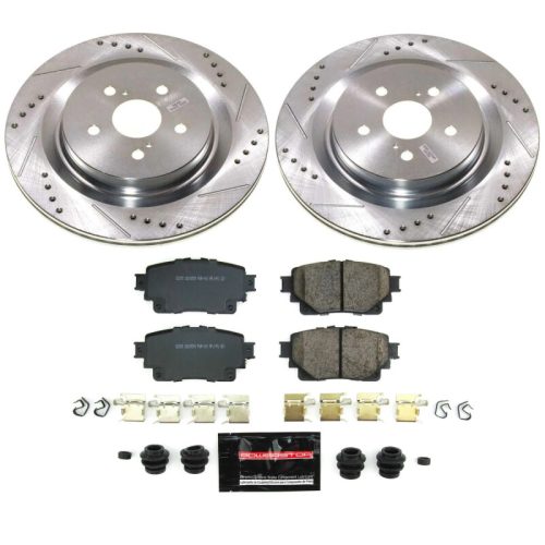 2020-2021 Toyota Highlander Rear Z23 Evolution Sport Brake Upgrade Kit with Drilled & Slotted Rotors - Premium Replacement
