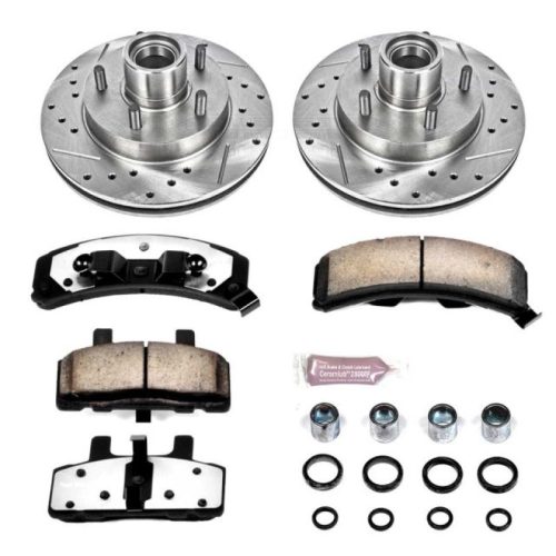 2000-2003 Chevrolet S10 Z36 Truck & Tow Brake Upgrade Kit - Heavy-Duty Drilled & Slotted Rotors with Carbon-Fiber Ceramic Pads - Premium Replacement