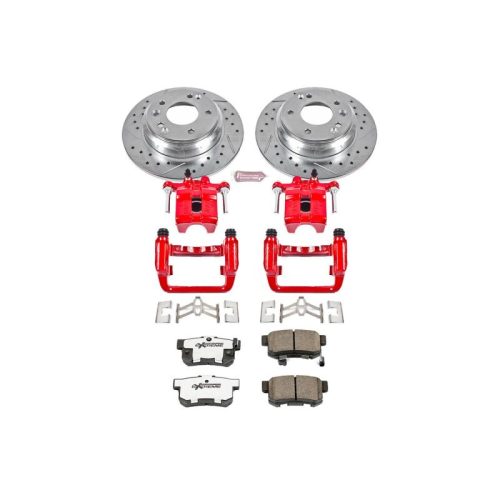 1999-2001 Acura RL Rear Z26 Street Warrior Brake Upgrade Kit with Drilled & Slotted Rotors - Premium Replacement