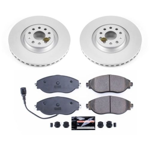 2012-2016 Volkswagen CC & GTI, 2013-2015 Audi S3 Z23 Evolution Sport Coated Brake Rotor and Carbon-Fiber Ceramic Brake Pad Assembly - Premium Replacement