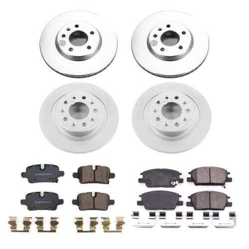 2020 Chevrolet Malibu Front & Rear Z17 Coated Brake Rotor and Ceramic Brake Pad Assembly - Premium Replacement