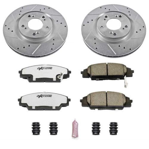 2000-2009 Honda S2000 Front Z26 Street Warrior Brake Upgrade Kit - Heavy-Duty Drilled & Slotted Rotors with Carbon-Fiber Ceramic Pads - Premium Replacement
