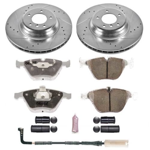 2007-2010 BMW 3 Series 335i xDrive Front Z26 Street Warrior Brake Upgrade Kit - Heavy-Duty Drilled & Slotted Rotors with Carbon-Fiber Ceramic Pads - Premium Replacement