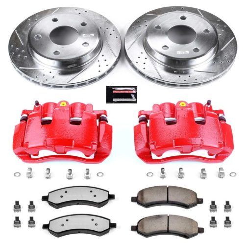 2009-2011 Dodge Dakota Front Heavy-Duty Brake Rotor and Caliper Assembly with Carbon-Fiber Ceramic Pads - Premium Replacement