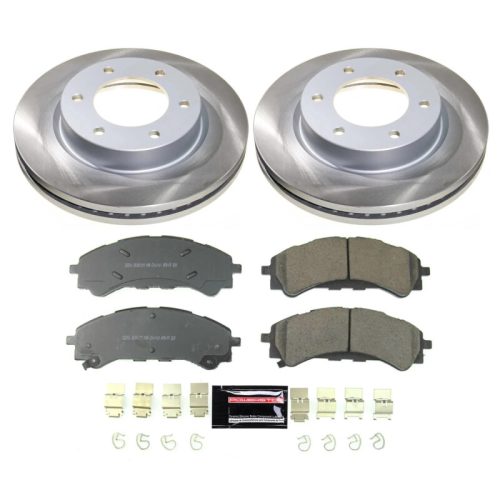 2019-2021 Ford Ranger Front Semi-Coated Rotor Brake Kit with Ceramic Pads - Premium Replacement