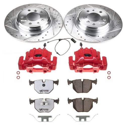 1995-2001 BMW 740i & 740iL Heavy Duty Brake Upgrade Kit with Drilled & Slotted Rotors, Carbon-Fiber Ceramic Pads, Powder Coated Calipers - Premium Replacement