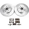 2016-2018 Cadillac CT6 Front Z26 Street Warrior Brake Upgrade Kit - Heavy Duty Drilled & Slotted Rotors with Carbon-Fiber Ceramic Pads - Premium Replacement