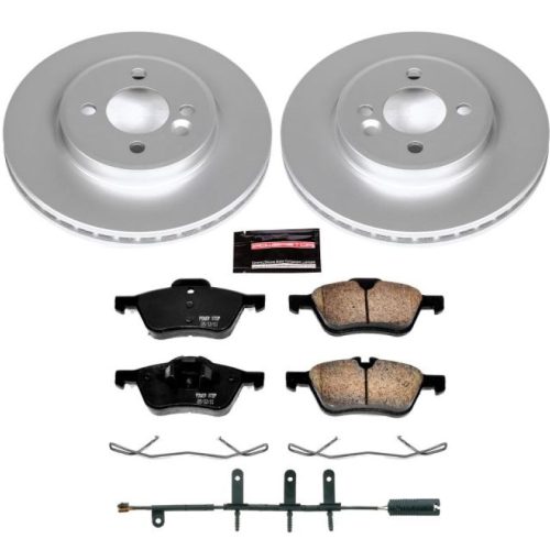 2002-2006 Mini Cooper Front Brake Rotor and Ceramic Pad Assembly - Heavy Duty Performance with Geomet Coating - Premium Replacement