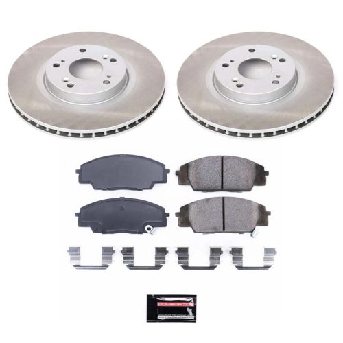 2002-2009 Honda Civic & Acura RSX Heavy-Duty Semi-Coated Rotor and Ceramic Brake Pad Assembly - Premium Replacement