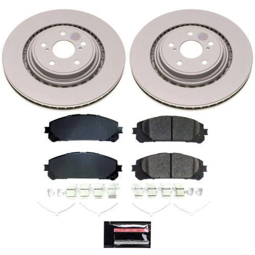 2020-2021 Toyota Highlander Front Z17 Coated Brake Rotor and Ceramic Brake Pad Assembly - Premium Replacement