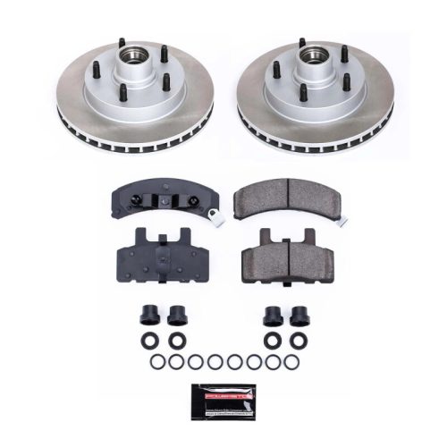 1997-1999 Dodge Ram 1500 Front Heavy-Duty Semi-Coated Rotor and Ceramic Brake Pad Assembly - Premium Replacement