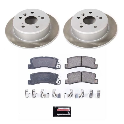1992-1999 Toyota Camry Rear Semi-Coated Rotor Brake Assembly with Low-Dust Ceramic Pads - Premium Replacement