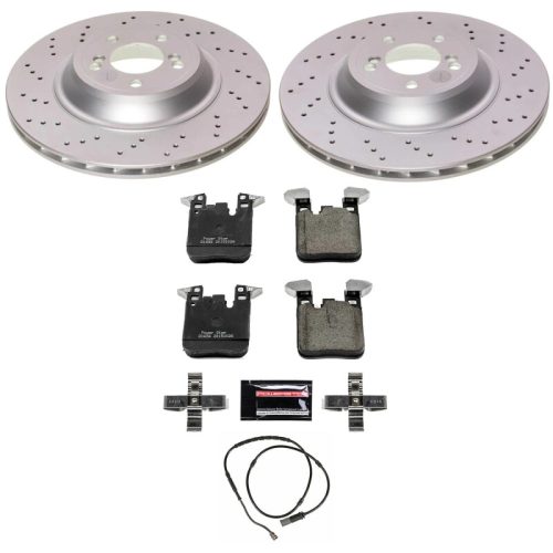 2015-2018 BMW M2 M3 M4 Rear Z23 Coated Brake Rotor and Carbon-Fiber Ceramic Brake Pad Assembly - Premium Replacement