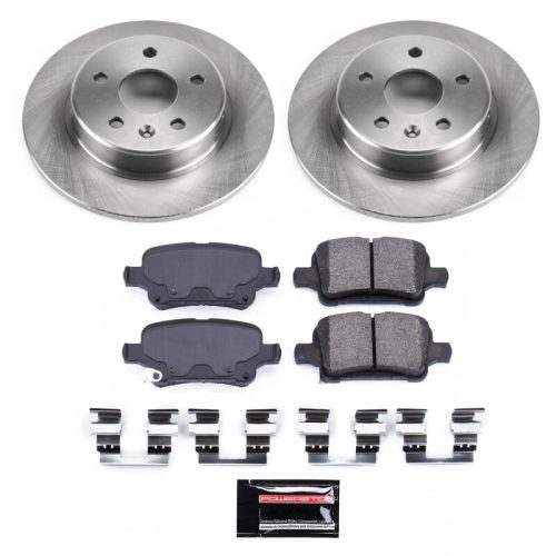 2017-2019 Chevrolet Cruze Rear Semi-Coated Brake Rotor Assembly with Ceramic Pads - Premium Replacement