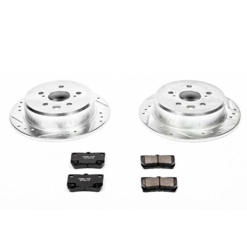 2006-2013 Lexus IS250 Rear Z23 Evolution Sport Brake Kit with Drilled & Slotted Rotors and Carbon-Fiber Ceramic Pads - Premium Replacement