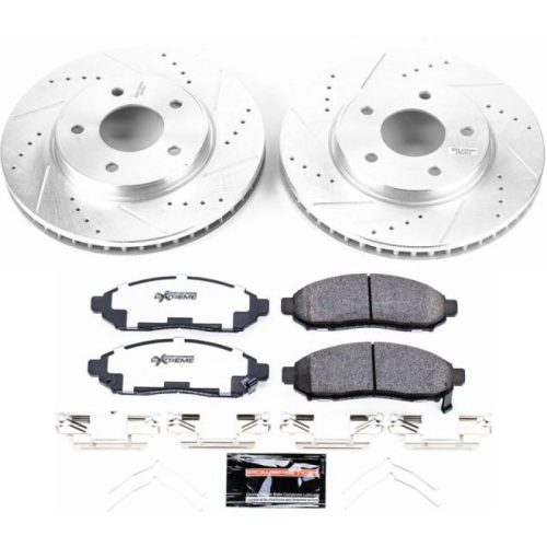 2013-2015 Nissan NV200 & Chevrolet City Express Front Z36 Truck & Tow Brake Kit - Heavy Duty Drilled & Slotted Rotor and Carbon-Fiber Ceramic Brake Pads - Premium Replacement