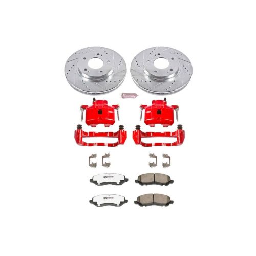 2001-2003 Mitsubishi Galant, 2001-2002 Mitsubishi Eclipse Front Z26 Street Warrior Brake Upgrade Kit with Drilled & Slotted Rotors - Premium Replacement
