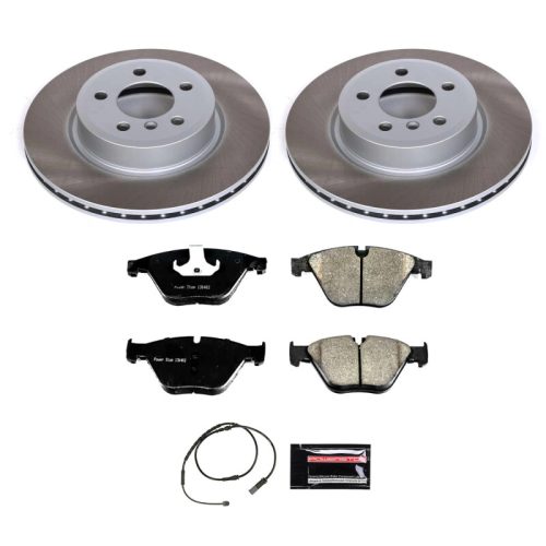 2014-2016 BMW 528i Front Semi-Coated Rotor Brake Assembly with Ceramic Pads - Premium Replacement