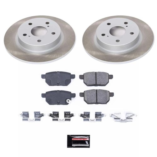 2011-2016 Scion tC Rear Semi-Coated Rotor Brake Kit with Low-Dust Ceramic Pads - Premium Replacement