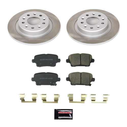 2019-2020 Buick Regal Sportback Rear Semi-Coated Rotor Brake Kit with Ceramic Pads - Premium Replacement