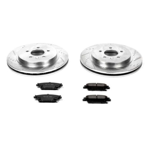 2005-2010 Cadillac STS & CTS Rear Z23 Evolution Sport Brake Upgrade Kit with Drilled & Slotted Rotors - Premium Replacement