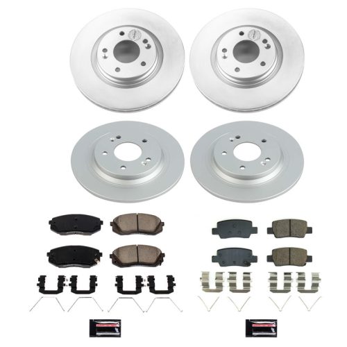 2021-2022 Kia Seltos Heavy-Duty Front & Rear Brake Rotor and Ceramic Brake Pad Assembly - Premium Replacement