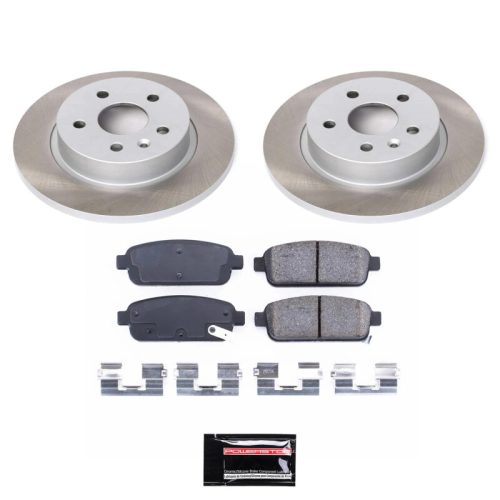 2013-2016 Buick Encore Rear Heavy-Duty Semi-Coated Rotor and Low-Dust Ceramic Brake Pad Assembly - Premium Replacement