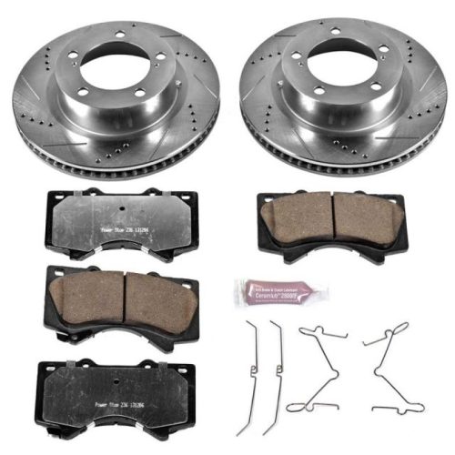 2008-2015 Lexus LX570 Front Z36 Truck & Tow Brake Upgrade Kit with Drilled & Slotted Rotors - Premium Replacement