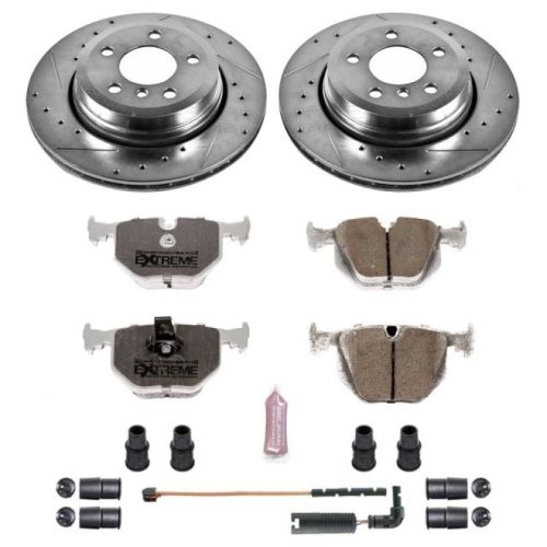 2004-2010 BMW X3 Rear Z26 Street Warrior Brake Upgrade Kit with Drilled & Slotted Rotors, Carbon-Fiber Ceramic Pads - Premium Replacement
