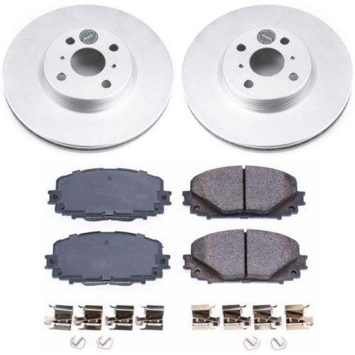 2012-2018 Toyota Yaris Front Brake Rotor and Clutch Kit Assembly - Heavy-Duty Fleet Replacement with Geomet Coated Rotors and Ceramic Brake Pads