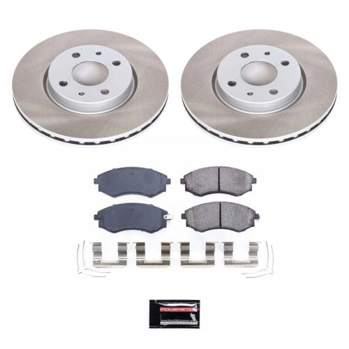 1998-2001 Hyundai Elantra & Sonata Heavy-Duty Semi-Coated Rotor Brake Assembly with Ceramic Pads - Premium Replacement