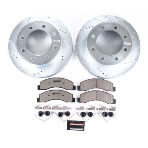 2002-2005 Ford F-250 Super Duty Front Z36 Truck & Tow Brake Upgrade Kit - Heavy-Duty Drilled & Slotted Rotors with Carbon-Fiber Ceramic Pads - Premium Replacement