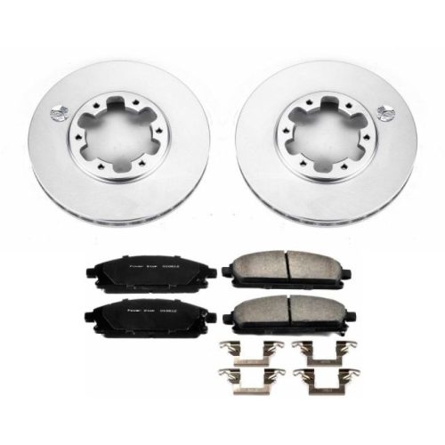 1996-1998 Nissan Pathfinder Front Z17 Evolution Geomet Coated Brake Rotor and Ceramic Pad Assembly - Premium Replacement