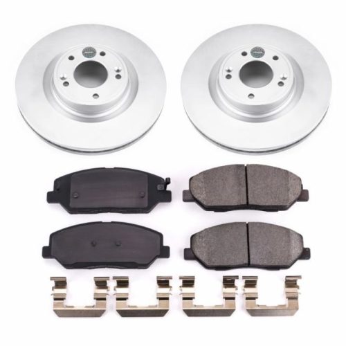 2009-2011 Hyundai Genesis Front Z17 Evolution Geomet Coated Brake Rotor & Ceramic Brake Pads - Premium Replacement