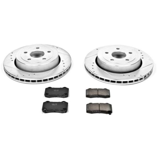 2006-2010 Jeep Grand Cherokee Rear Z23 Evolution Sport Brake Upgrade Kit - Heavy-Duty Drilled & Slotted Rotors with Carbon-Fiber Ceramic Pads - Premium Replacement