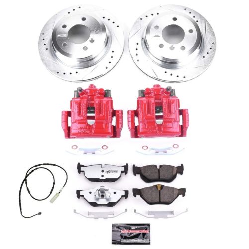 2013-2015 BMW X1 Rear Z26 Street Warrior Brake Upgrade Kit with Drilled & Slotted Rotors - Premium Replacement