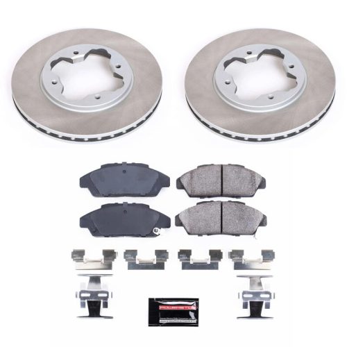 1990-1993 Honda Accord Front Heavy-Duty Semi-Coated Rotor Brake Assembly - Premium Replacement