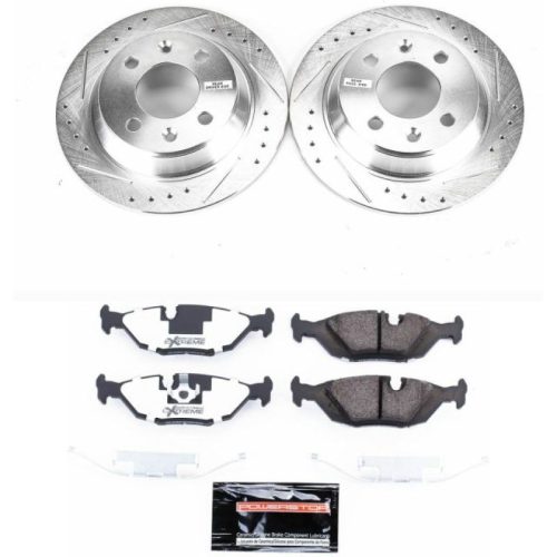 1989-1993 Saab 900 Rear Z26 Street Warrior Brake Upgrade Kit with Drilled & Slotted Rotors - Premium Replacement