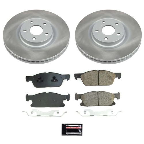 2015-2017 Ford Edge Front Semi-Coated Rotor Brake Assembly with Low-Dust Ceramic Pads - Premium Replacement