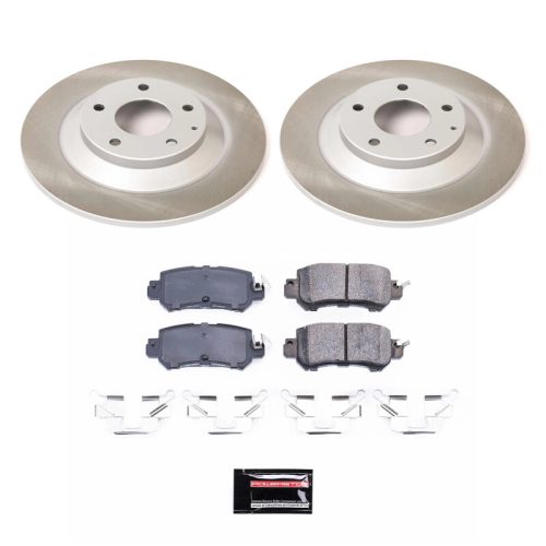 2013-2015 Mazda CX-5 Rear Semi-Coated Rotor Brake Assembly - Heavy-Duty Replacement with Ceramic Pads and Hardware