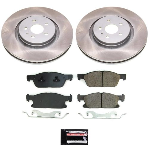 2017-2018 Ford Fusion, Lincoln MKZ & Lincoln Continental Front Semi-Coated Rotor Brake Kit - Heavy-Duty Reliability with Ceramic Brake Pads and Rust-Resistant Coating