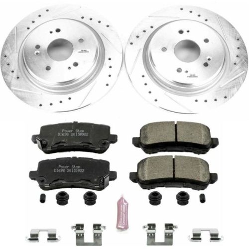 2015-2019 Acura TLX Rear Z23 Evolution Sport Brake Upgrade Kit - Premium Heavy-Duty Drilled & Slotted Rotors with Carbon-Fiber Ceramic Pads