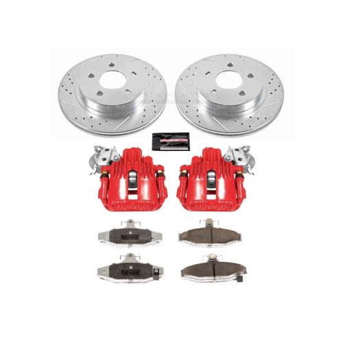 1993-1997 Chevrolet Camaro & 1994-1996 Pontiac Firebird Rear Z26 Street Warrior Brake Upgrade Kit with Drilled & Slotted Rotors - Premium Replacement