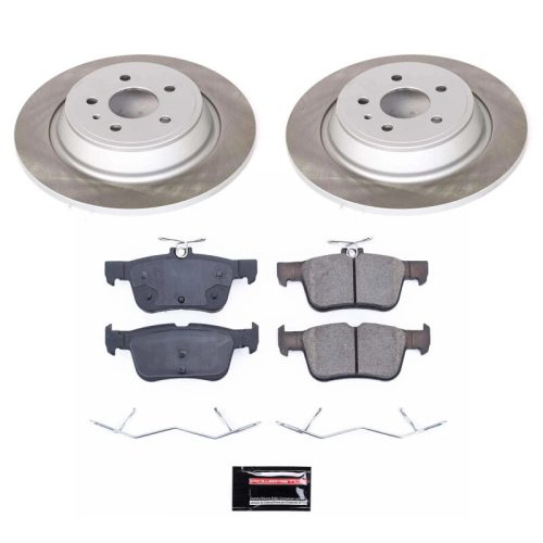 2013-2016 Lincoln MKZ and MKC Rear Semi-Coated Rotor Brake Assembly with Ceramic Pads - Premium Replacement
