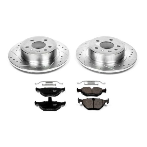 2000-2007 Saab 9-5 Rear Z23 Evolution Sport Brake Upgrade Kit with Drilled & Slotted Rotors - Premium Replacement