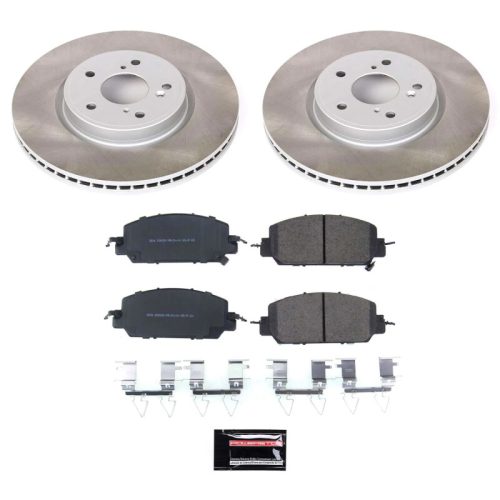 2017-2019 Honda CR-V Front Semi-Coated Rotor Brake Assembly with Ceramic Pads - Premium Replacement