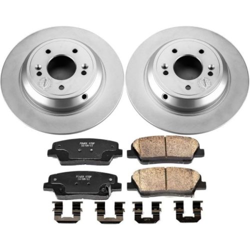 2009-2020 Hyundai Genesis & Kia Stinger Rear Z17 Evolution Geomet Coated Brake Rotor and Ceramic Pad Assembly - Premium Replacement