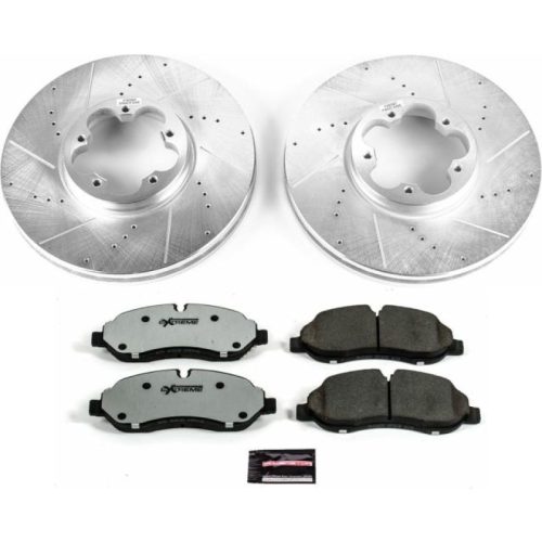2015-2016 Ford Transit-150 Front Z36 Truck & Tow Brake Upgrade Kit - Heavy-Duty Drilled & Slotted Rotors with Carbon-Fiber Ceramic Brake Pads - Premium Replacement